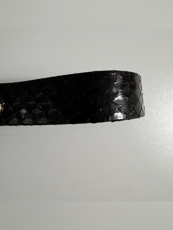 Alexis Kirk Vintage Leather Gold Buckle Belt With Snakeskin Strap. main image 4